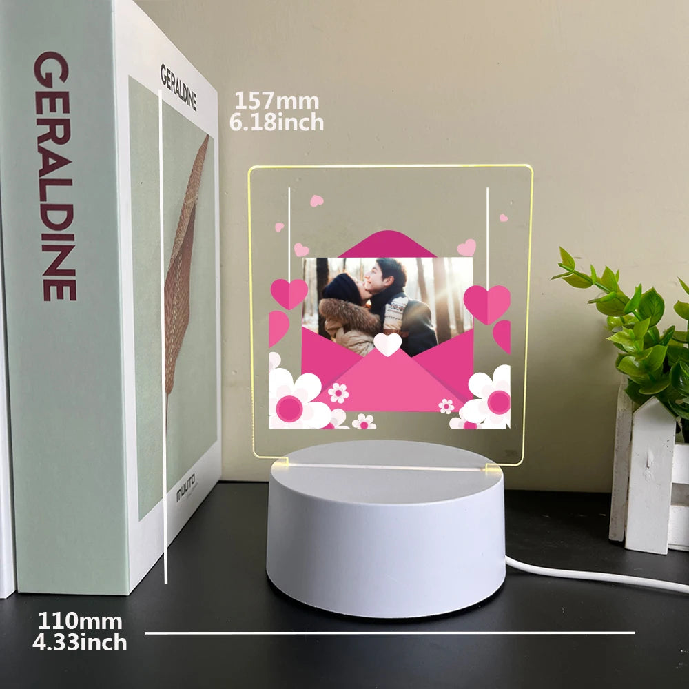Personalized Photo LED Night Lamp for couples