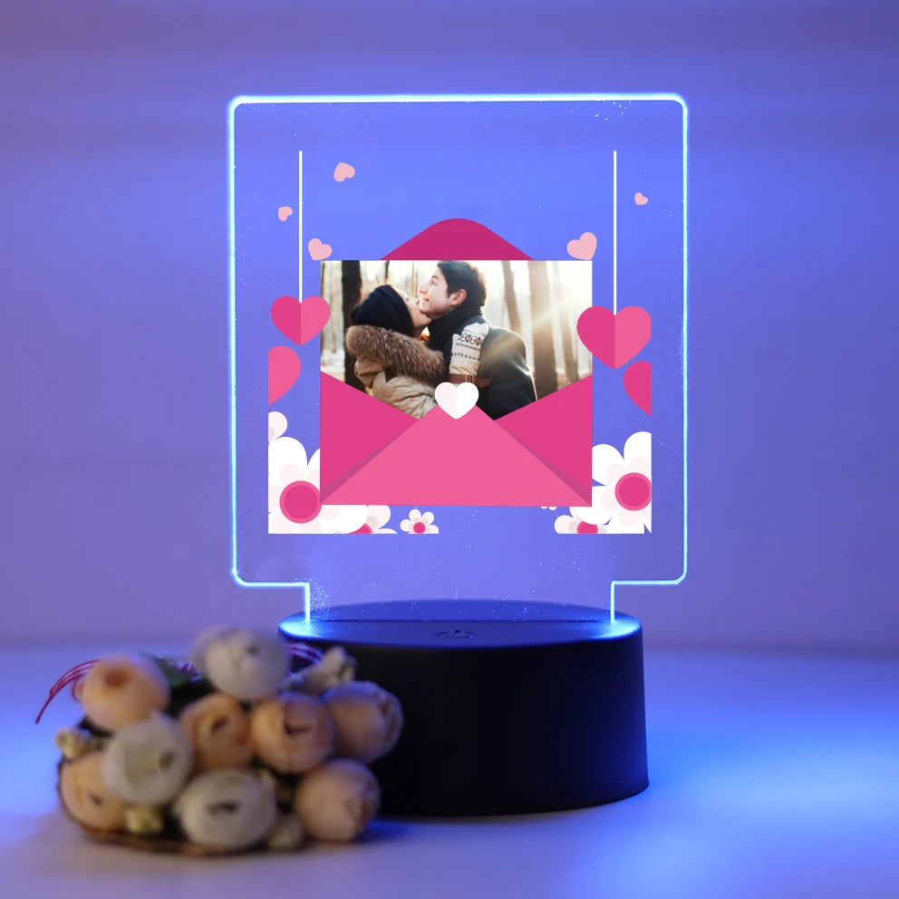 Personalized Photo LED Night Lamp for couples
