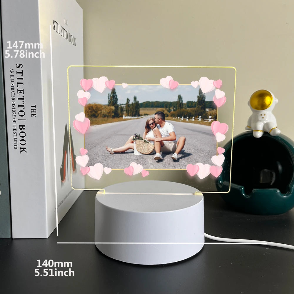 Personalized Photo LED Night Lamp for couples