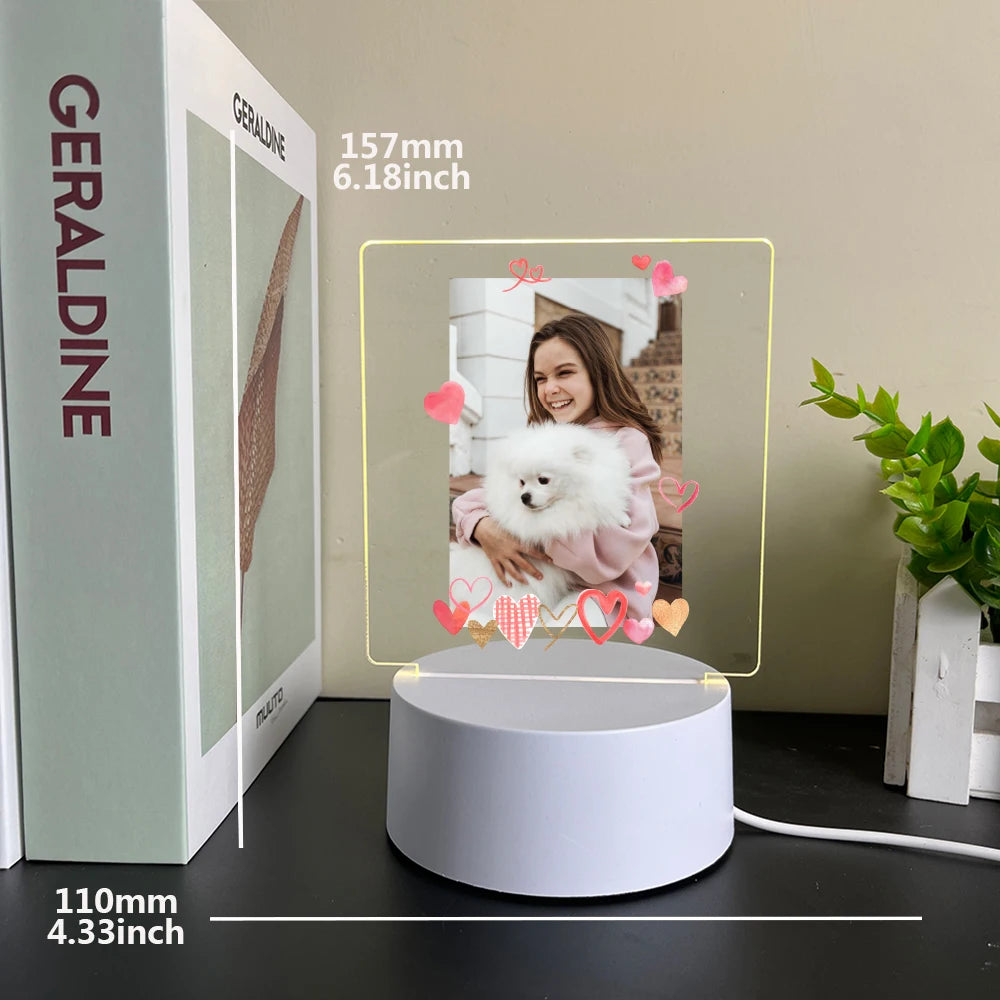 Personalized Photo LED Night Lamp for couples
