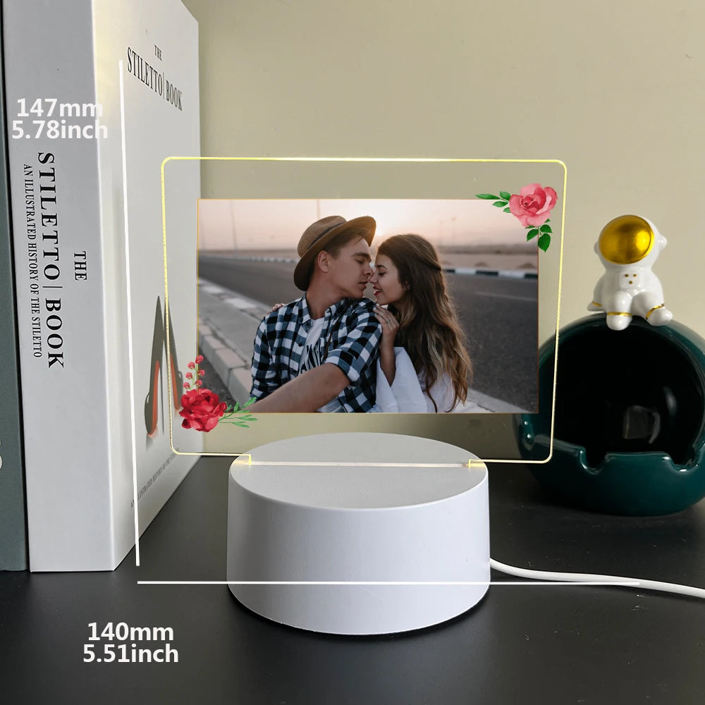 Personalized Photo LED Night Lamp for couples