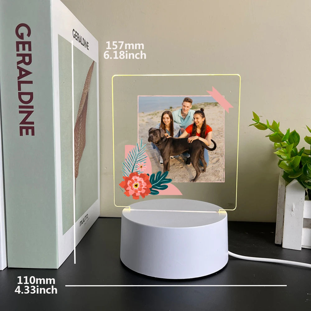 Personalized Photo LED Night Lamp for couples