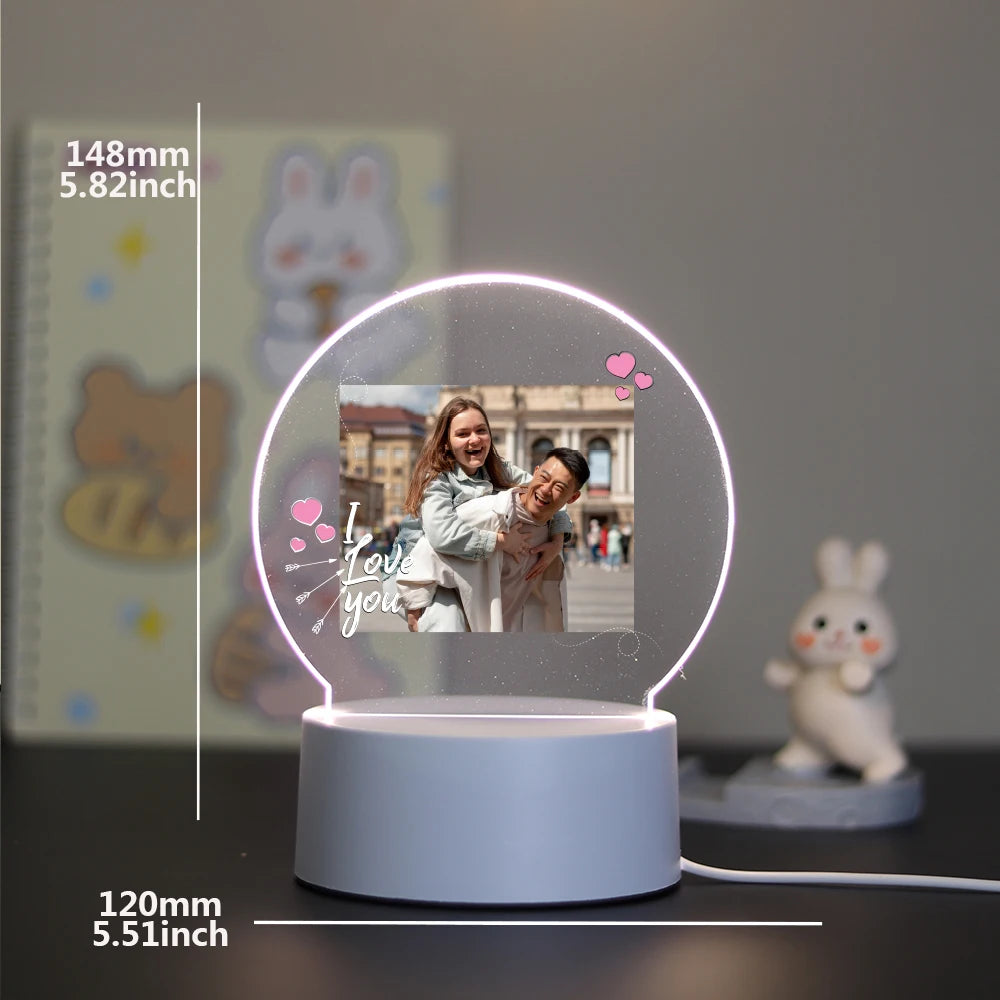 Personalized Photo LED Night Lamp for couples