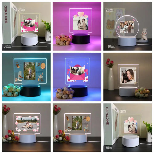 Personalized Photo LED Night Lamp for couples